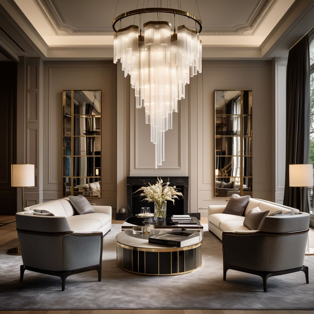 Bespoke lighting in a luxury living room - Svaja