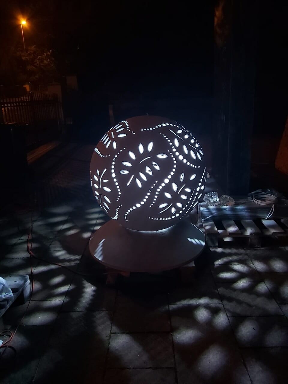 Magic Sphere at night with blue light - Svaja