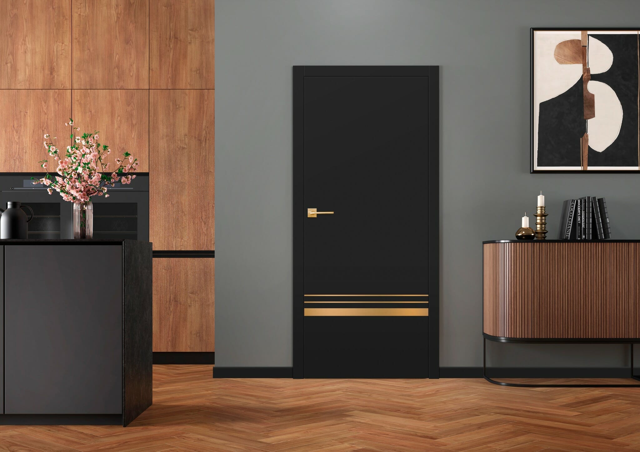 Black door in luxury living room - Partnership - Svaja