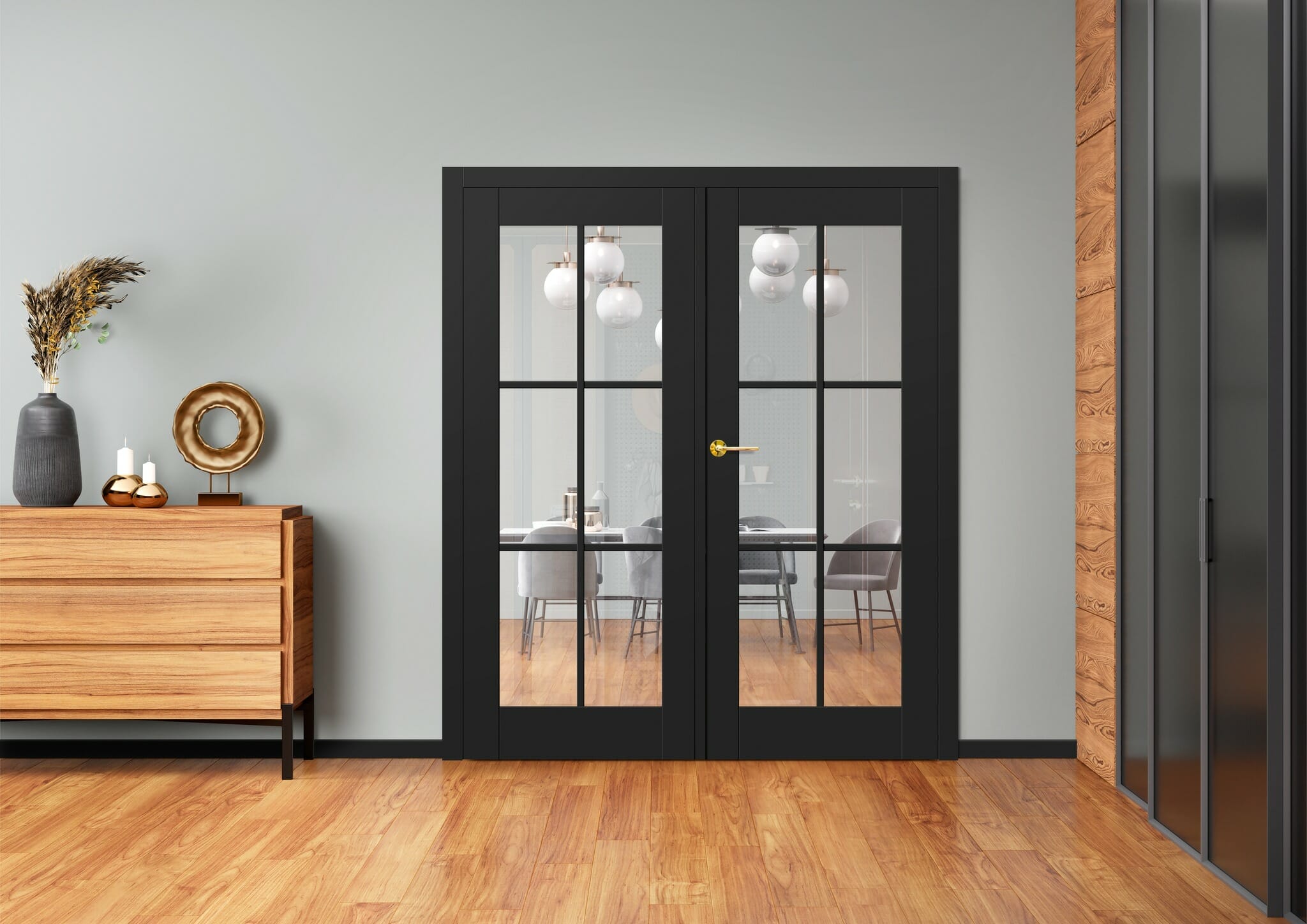 Black double door in luxury living room - Partnership - Svaja